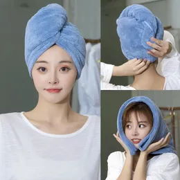 Towel Long Hair QuickDry Hat Women Microfiber Drying Shower Bath Solid Super Absorption Turban Home 231025