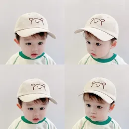 Boll Caps Children's Spring Summer Cute Bear Brodery Girls Baseball Cap Baby Sun Hat For Protection Breattable