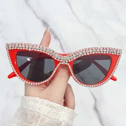 Mirrored Cat Eye Sunglasses Diamond Accent Fashion Frames