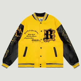 Erkek Ceketler Vintage Hip Hop Beyzbol Ceketleri Mens Harajuku Mektubu Güneş Ay Nakışları Patchwork Coats Street Giyim Gevşek Varsity Ceket UNISEX YQ231025