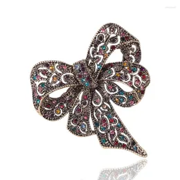 Brouches Rhinestone Bow for Women Large Bowknot Party Office Dins Brooch Pins Vintage Fashion Jewelry Winter Winter