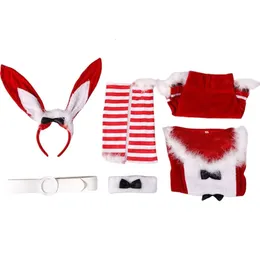 Cosplay Christmas Costume Women Designer Cosplay Costume New Year's War Robe Set Skirt Cos Rabbit Girl Sexy Servant Dress Red Cloak Christmas Women's Theme Clothes