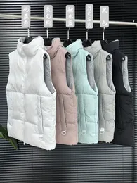 Vest 남자 여자 최고의 패션 자켓 스탠드 칼라 탑 스웨트 셔츠 정통 럭셔리 브랜드 Gilet Feather Material Looke Coat 패션 트렌드 코트 크기 1-5 Green Pink