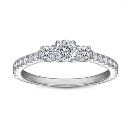 حلقات الكتلة S925 Silver Ring Ladies Fashion Trend Index Finger Row Diamond inlaid 5a Zircon Four Claw Jewelry