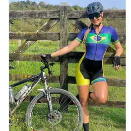 Conjuntos de camisa de ciclismo feminino triathlon macacão macacão brasil bicicleta roupas terno verão equitação skinsuit mtb ropa ciclismo 231024