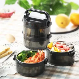 Stoviglie Contenitore per il pranzo multistrato Contenitore portatile a prova di perdite Bento Keep Contenitore per isolamento termico Boccetta per vuoto in acciaio inossidabile