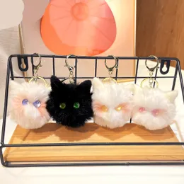 귀여운 플러시 새끼 고양이 머리 크리에이티브 만화 키 체인 자동차 가방 백 히치 패션 선물 도매