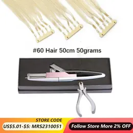 Connectors 6D2 Hair Extensions Machine 6D Hair With Machine Carbon Fiber Material 50g Hair 6D Buckle Fast Install Save Time For Salon 1B 60 231025