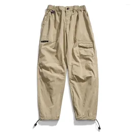 남자 트랙 슈트 Elmsk Spring Trendy Wide Straight Barrel Workwear Pants 홍콩 스타일 패션 큰 크기 개인화 된 드로우 스트링 캘리포니아