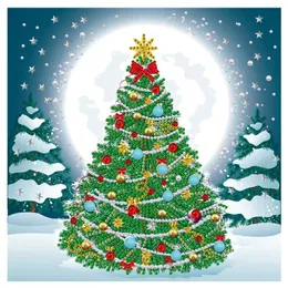Noel Dekorasyonları 11.8 "x 11.8" DIY elmas boyama Noel ağacı deseni adım adım 5d rhinestone zanaat duvar sanat ev dekor hobisi 231023