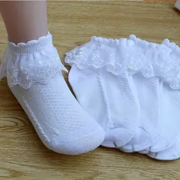 Kids Socks Mesh Socks Breathable Cotton Lace with Ruffle Princess Children Ankle Short Sock White Pink Yellow for Baby Girls Kids Toddler 231025