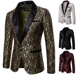 Terno masculino floral para festa, jaqueta elegante para jantar, blazer de casamento, smoking de baile