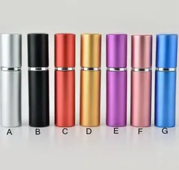 DHL 5 ml parfymflaska aluminium Anodiserad kompakt parfymatomizer Fragrance Glass Scent-flaskor Travel Makeup Spray Bottle C388