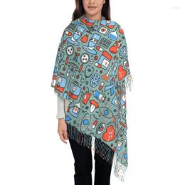 Ubranie etniczne fajne z dumnego z tego, że jest szalikiem Tassel kobiety miękka opieka zdrowotna szal pielęgniarska owinięcie lady zimowe szaliki