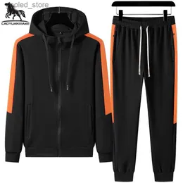 Herren-Trainingsanzüge, Herren-Sportbekleidung, Frühling/Sommer, neuer Hoodie, Herren-Sportbekleidung, Splice-Herren-Zweiteiler-Sweatshirt + Jogginghose 1891 Q231025