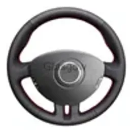 Capa de couro artificial para volante de carro, capa preta para renault clio 3 2008 2009 clio dinâmica 2008 clio mk zz