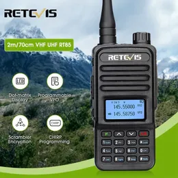 Walkie talkie retevis Walkie talkie rt85 szynka dwukierunkowa stacja radiowa 5W Walkie talkies VHF UHF Dual Band Amateur Radio HT do polowania 231024