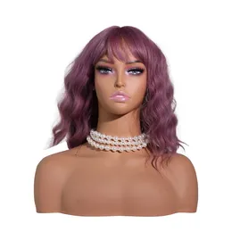USA Warehouse Free Ship 2st/Lot Wig Stand Realistic Female Mannequin Head med axel Manikin Head Bust Wig Head For Display Wigs Halsband örhängen hatt