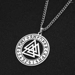 Pendant Necklaces COOLTIME Viking Runes Triquetra Necklace Vegvisir Symbol Stanless Steel Amulet Jewlery Gift