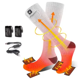 Heated Socks SNOW DEER Winter Electric Women Men Ski Camping Rechargeable Motorcycles Calcetines Thermal Calefactor Foot Warmer