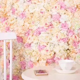 Dekorative Blumen Künstliche Blumenwand 60 40 cm Rose Hortensie DIY Hintergrund Hochzeit Home Party Dekoration Zubehör