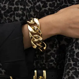 Urok bransoletki przesadzone punk -hip hop metal gęsta bransoletka łańcuchowa moda duża szeroka dla kobiet łańcuchy rąk biżuteria