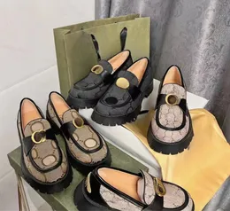 Дизайнерские женские лоферы с толстой подошвой Big G Hundred, повседневная обувь с английской маффиновой платформой и пряжкой, маленькая парусиновая обувь G, маленькие кожаные туфли со стремянкой пчелы