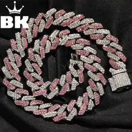 Chokers Goth 1m 2Row Miami Cuban Chain Halskette für Männer 18K vergoldet zweifarbig Iced Out SLink Box Verschluss Hip Hop Schmuck 231025