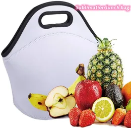 Sublimation Neopren Lunch Bag Blank DIY Student Isolierung Handtaschen Wasserdichte Lunchbox mit Reißverschluss für Erwachsene Kinder Z116874993