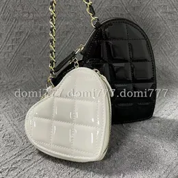 Модный кошелек премиум-класса из лакированной кожи 2 в 1 с цепочкой в форме любви, женская сумка через плечо, кошелек для женщин