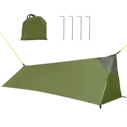 الخيام والملاجئ 1pc خيمة التخييم الفائقة PU3000 الصيف المقاوم للماء شخص واحد فتحات داخلية