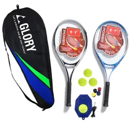 Raquetes de tênis raquete de treinamento de tênis de fibra de carbono profissional para jovens adultos raquetes avançadas punho de absorção de choque com dispositivo de treinamento 231025