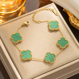 vans cleef Clover Bracelet 18K Gold Plated Luxury Designer Jewelry Four Leaf Bracelets Diamond Charm Chain For Women Wedding Gift