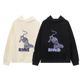 Hohe Qualität Designer RHUDE Herren RH Hooide Sweatshirts Drucken Hip Hop Streetwear Lose Oversize Pullover Mit Kapuze Lange Ärmel Großhandel