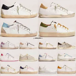 Sneakers sportskor casual skor platt sko superstjärna Doold Dirty Golden Fashion Men Women Ball Star White Leather