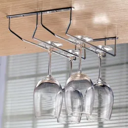 Kitchen Storage Wine Glass Hanging Holder Iron Wall Mount Goblet Stemware Organizer Rack Pub Bar Home Cups Inverted Hanger Shelf