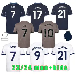 SPURS 23 24 soccer jersey SON PERISIC KULUSEVSKI Tottenham HOJBJERG 2023 2024 LUCAS LLORS Third Football kit shirt BRYAN BERGWIJN Soccer tops Men kids sets S-4XL