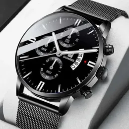 ساعة Wristwatches Business Mens Watch Brand Luxury Male Quartz Watches Meditionalist Leather Leather Strap Digital Lristwatch Men ClockL2303