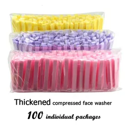 Esponjas aplicadoras de algodão 100 esponjas comprimidas embaladas individualmente super macias e confortáveis limpeza salão de beleza maquiagem esponja cosmética 231025