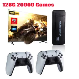 Kontrolery gier Joysticks Ampown U10 / U9 Konsola gier wideo 128G 20000 Games Retro Handheld TV Console Wireless Controller Game Stick dla PS1 / GB 231024