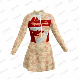 Cycling Jersey Sets Wyndymilla Skirt Saia Triathlon Dress Skinsuit Maillot Long Sleeve Ciclismo Female Vestidinho 231024