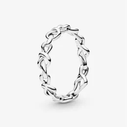 Nova marca alta polonês banda anel 925 prata esterlina atada corações anel para mulheres anéis de casamento moda jóias2526