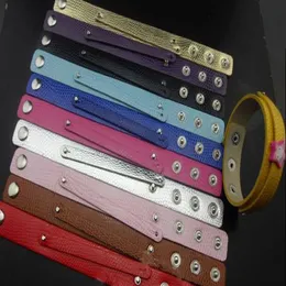 50st Lot 18 210mm PU Leather Wristband Armband med 8mm Slide Bar Fit For 8mm Slide Letters Charms2408