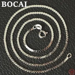 Chokers Bocai som säljer S925 Sterling Silver Necklace Fashion Sshape Horsewhipchain Argentum smycken för män kvinnor 231025