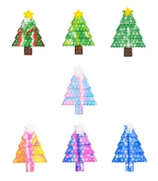 Brinquedos de festa Brinquedos de Natal Empurre seu colorido A forma da árvore Característica por bolha Fingertip Sensory Toy para crianças Gifts7611323