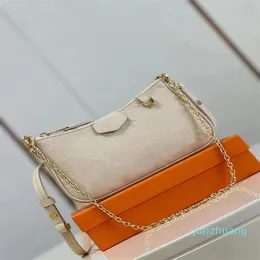 Monograms Embossed Easy Pouch On Strap Bag Purse Handbag Women Messenger Handbags Water Ripples Tote Pochette Chain Shoulder Crossbody Bags Wallets