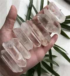 Dhx sw grande 10 peças de cristal de quartzo transparente natural, ponto de meditação, cura reiki, bastão de cristal de quartzo lemuriano para fabricação de joias 6921122