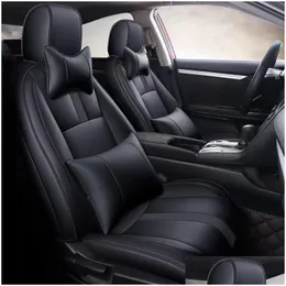 Car Seat Ers For Honda Civic Fl Set With Waterproof Leather Fit Protection Accessories Drop Delivery
