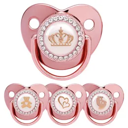 Soothers Teathers Baby Pacifier Rose Gold Bling Teether BPA Free Born Silicone Goother Nipple Dummy Shower Gifts 231025