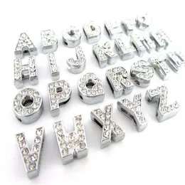 Billiga 260 st parti DIY Slide Letters With Rhinestone Charms för 10mm 8mm Pet Dog Collar 2633